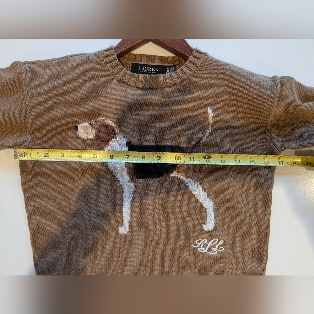 Lauren Ralph Lauren Beagle Dog Intarsia Cotton Sweater XS - Picture 6 of 9